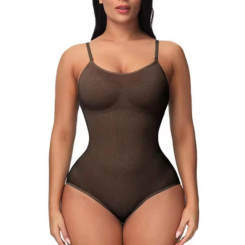 Ultimate V Neck Spaghetti Strap Compression Bodysuit 