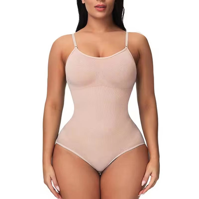 Ultimate V Neck Spaghetti Strap Compression Bodysuit 