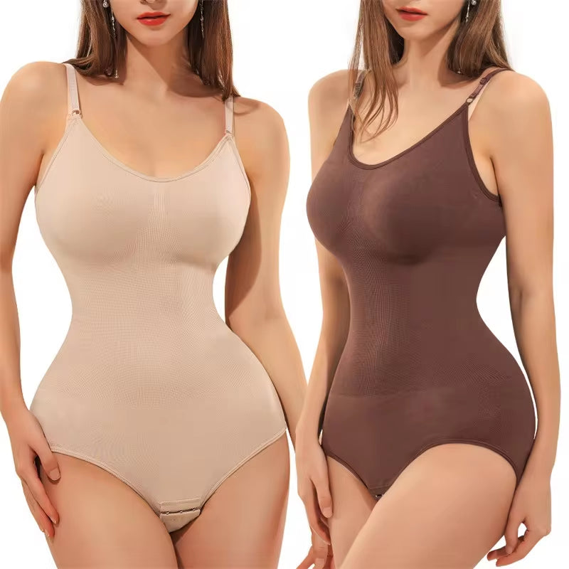 Ultimate V Neck Spaghetti Strap Compression Bodysuit 